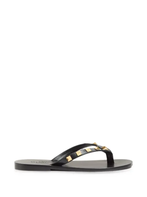 Valentino Garavani Rockstud calfskin thong sandal 05mm Black WS0QD3MRI
