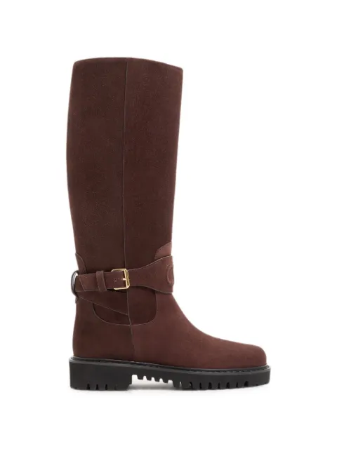 Valentino Garavani VLogo Signature split-leather boots 40mm Brown SS0QA3EFG