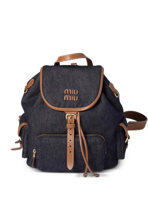 Miu Miu denim backpack Blue 5BZ042VOOMACRR