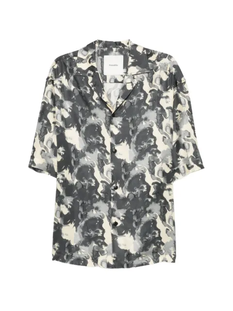 Nanushka abstract-print short-sleeve shirt Black NM26PSTP04395