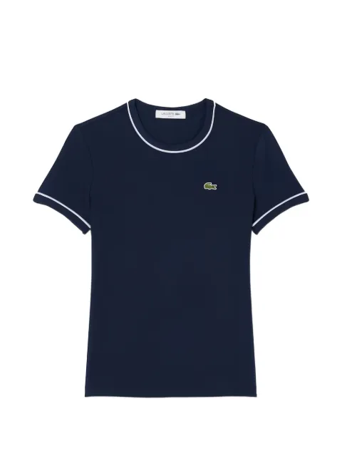 Lacoste contrast-trim round-neck logo-detail cotton T-shirt Blue TF5289