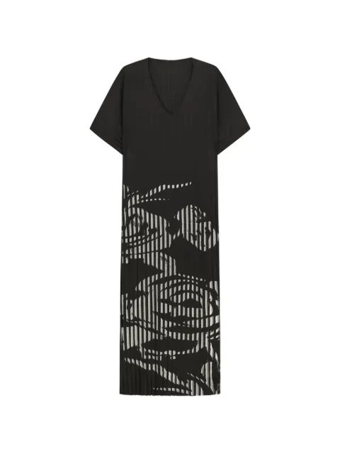 Liviana Conti V-neck floral print dress Black F6SG46