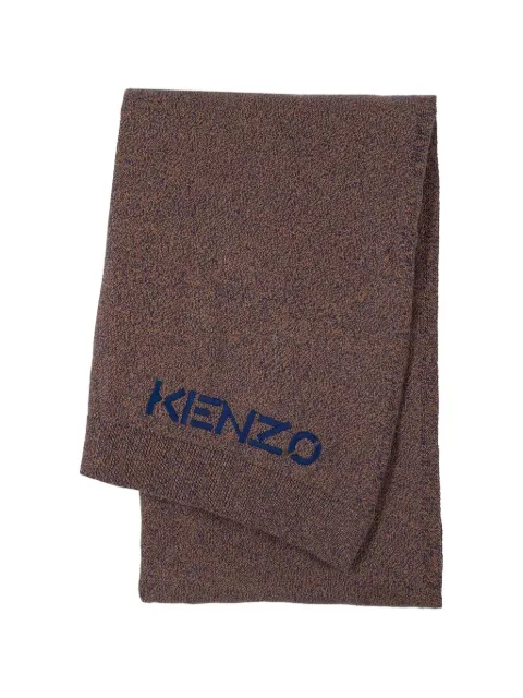 Kenzo embroidered logo knitted throw Brown 1020814