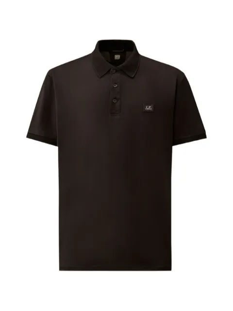 C.P. Company 70/2 mercerized jersey gasato short sleeve polo Black 20CMPL115A006374G999