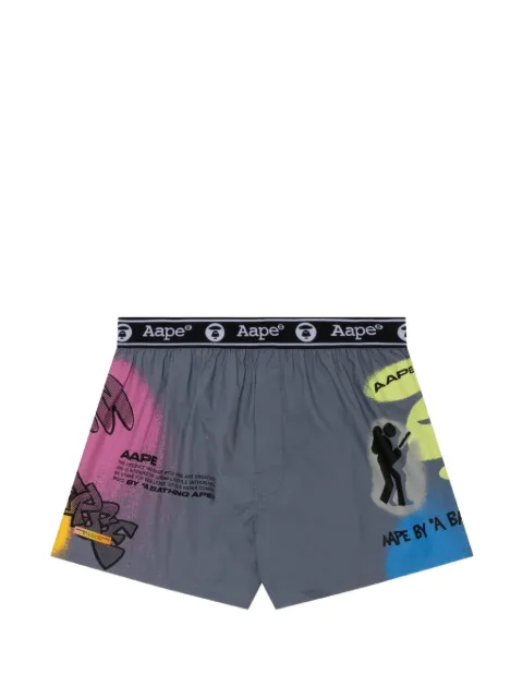 AAPE BY *A BATHING APE® Moonface graffiti-printed boxers Grey AAPUWM5244XXL
