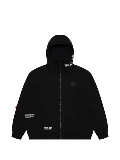 AAPE BY *A BATHING APE® Moonface-patch zip-up hoodie Black AAPSWMA365XXL