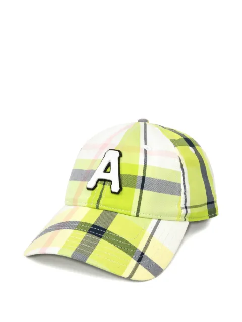 AAPE BY *A BATHING APE® checked-pattern logo-patch cap Green AAPCPM5259XAM