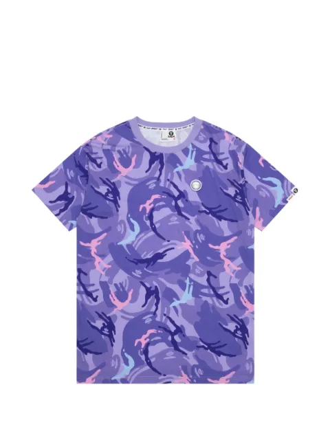 AAPE BY *A BATHING APE® Moonface camo-print T-shirt Blue AAPTNW1323XXK