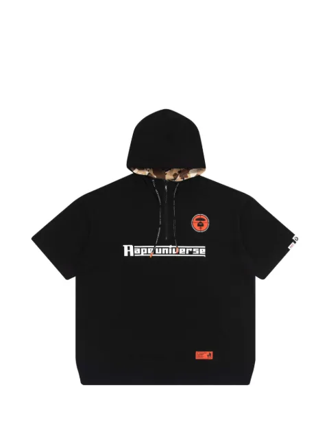 AAPE BY *A BATHING APE® Moonface short-sleeved hoodie Black AAPSWM3677XXE