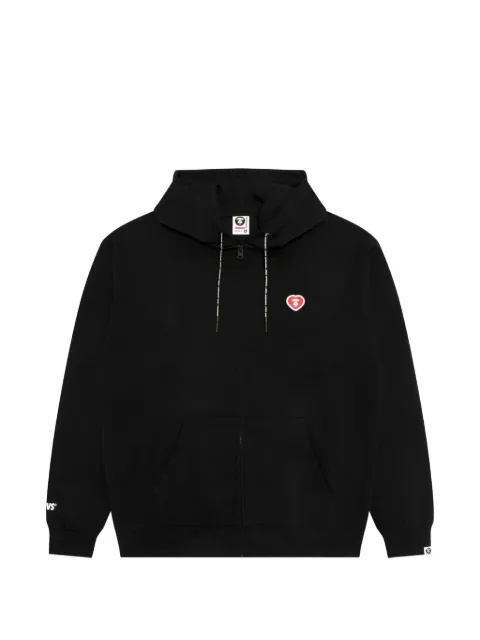 AAPE BY *A BATHING APE® Heart Moonface zip-up hoodie Black AAPSWMD346XXQ