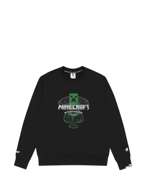 AAPE BY *A BATHING APE® x Minecraft logo-print sweatshirt Black AAPSWM9564XXH