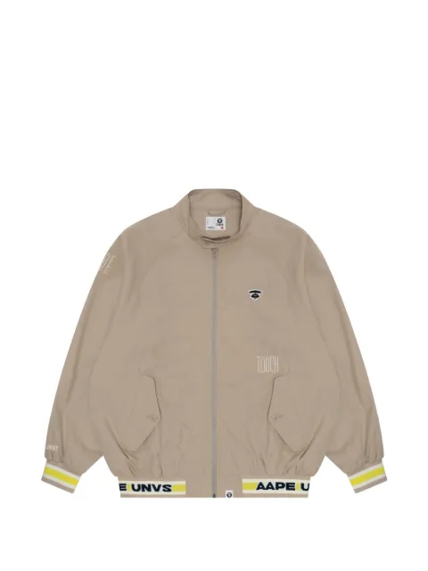 AAPE BY *A BATHING APE® Moonface embroidered zip-up jacket Neutrals AAPLJM7643XXM