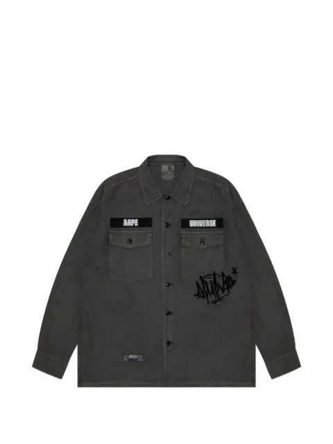 AAPE BY *A BATHING APE® Aapeunvs embroidered shirt Black AAPSTM8481XXM