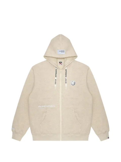 AAPE BY *A BATHING APE® logo-patch zip-up hoodie Neutrals AAPSWMA396XAL