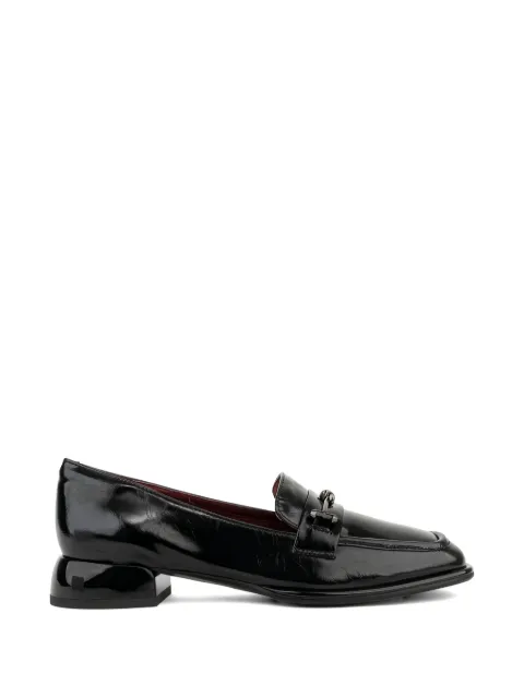 LINDA BAUMANN metal-embellished leather loafers Black 658525201BLK