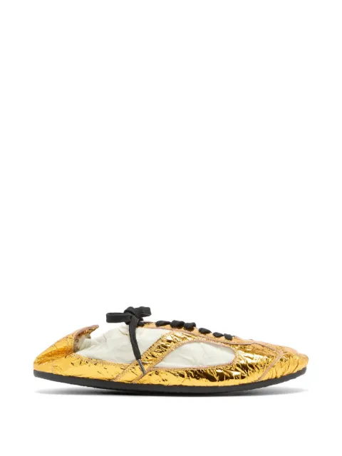 Proenza Schouler gold-tone crinkle soft-track lace-up sneakers Gold SH261117X018FR