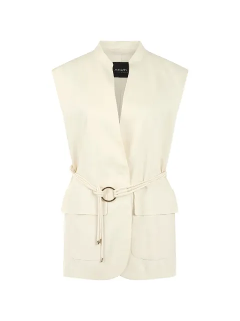 MARCCAIN belted mandarin-collar gilet Neutrals AC3704W70