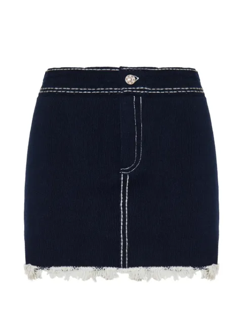Barrie fringed stitching mini skirt Blue C85555