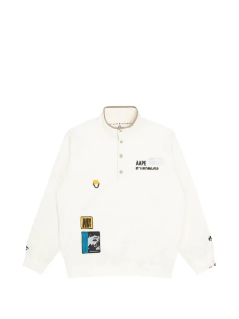 AAPE BY *A BATHING APE® buttoned patched sweatshirt White AAPSWM3812XXH