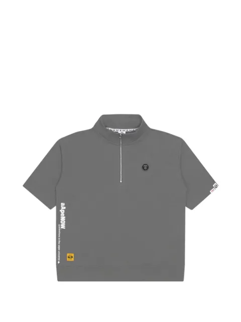 AAPE BY *A BATHING APE® half-zip Moonface T-shirt Blue AAPSWM3778XXG