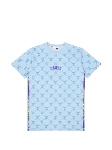 AAPE BY *A BATHING APE® Moonface-patterned T-shirt Blue AAPTNW1322XXK