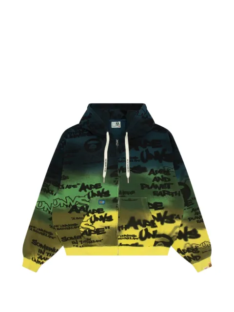 AAPE BY *A BATHING APE® graffiti zip-up hoodie Blue AAPSWMD352XXQ