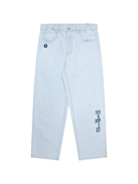 AAPE BY *A BATHING APE® Moonface embroidered jeans Blue AAPJNMA681XAM