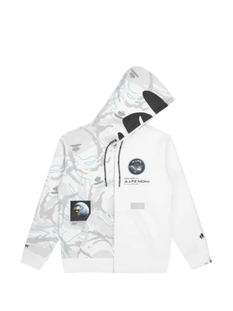 AAPE BY *A BATHING APE® logo-print zip-up hoodie White AAPSWM3832XXH