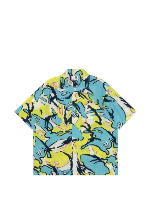 AAPE BY *A BATHING APE® printed button shirt Yellow AAPSRM8492XXM