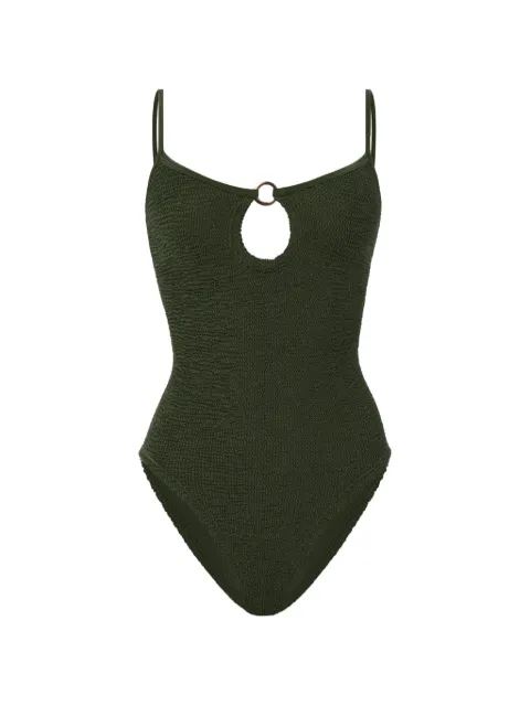 Hunza G Toni ring-detail swimsuit Green TONISWIM