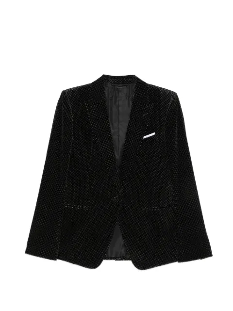 TOM FORD polka-dot velvet blazer Black GI3116FAP260