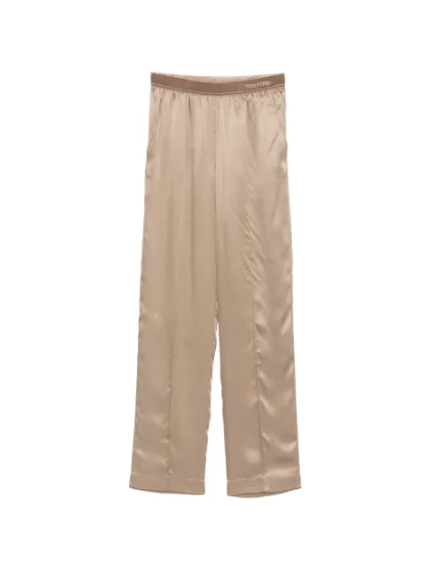 TOM FORD logo-waistband trousers Neutrals PAW683FAX1720