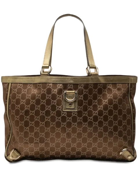 Gucci Pre-Owned 2000-2015 GG Satin Abbey D Ring tote bag Brown 9ZM5E2GF4LZN3GHT