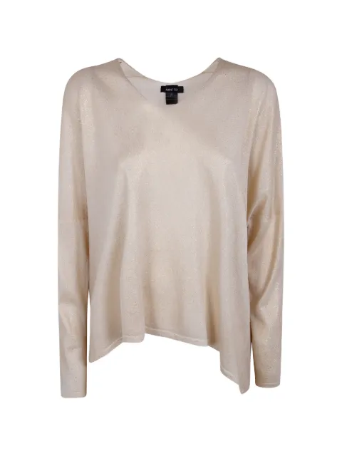 Avant Toi metallic-finish silk sweater Neutrals 226SD1701PSFVLH