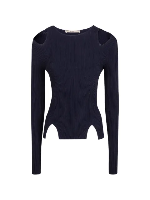 Nuur cut-out ribbed-knit sweater Black 261FXA31201