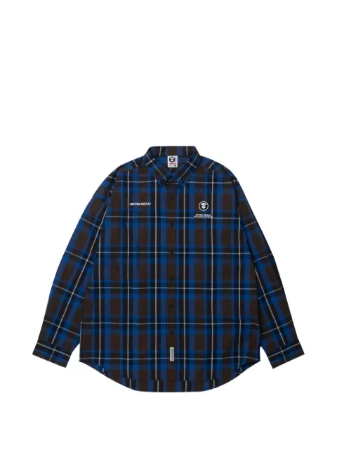AAPE BY *A BATHING APE® moonface check shirt Blue AAPSTM8459XXL