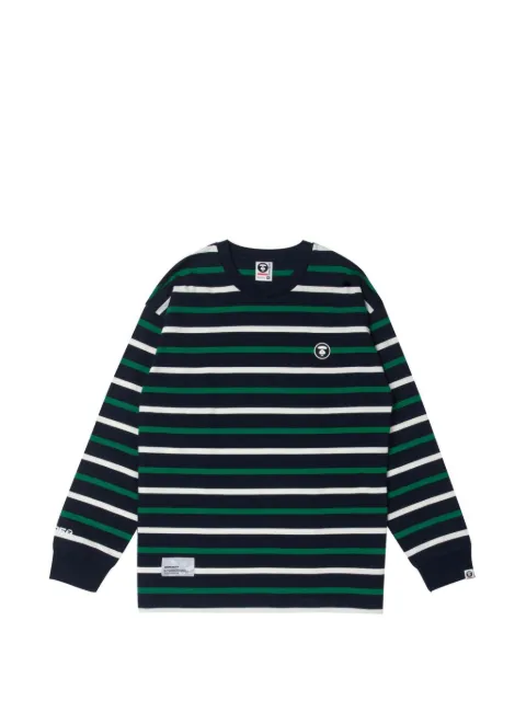 AAPE BY *A BATHING APE® patch striped long-sleeve T-shirt Blue AAPLTM1370XXL