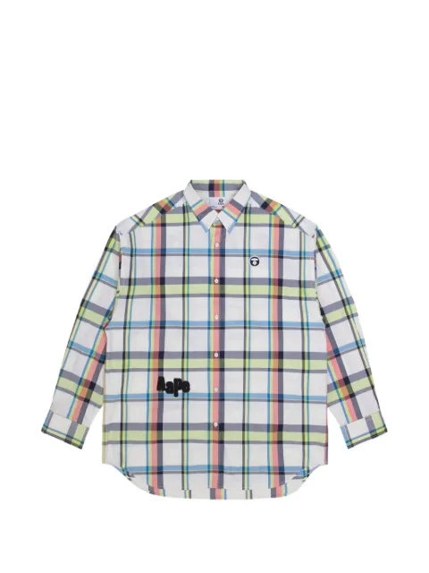 AAPE BY *A BATHING APE® plaid embroidered shirt White AAPSTM8438XXK