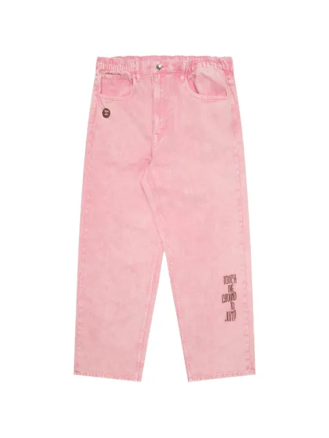 AAPE BY *A BATHING APE® logo-embroidered jeans Pink AAPJNMA681XXM