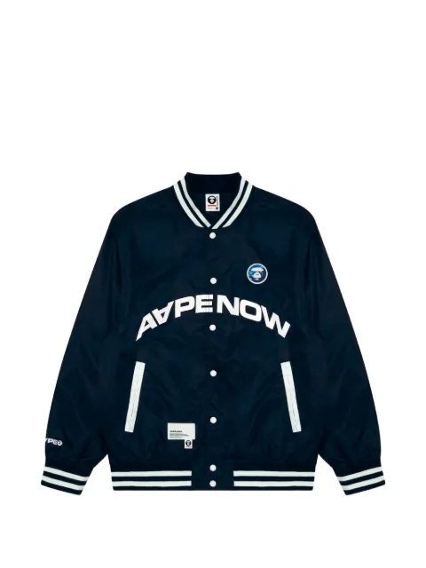 AAPE BY *A BATHING APE® moonface-patch jacket Blue AAPLJM7576XXK