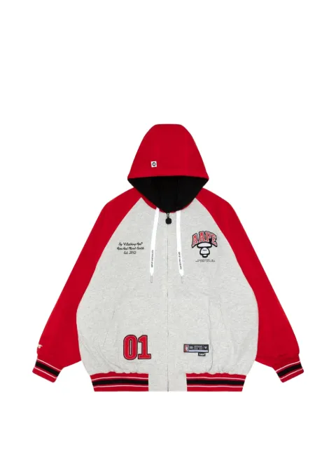 AAPE BY *A BATHING APE® Moonface embroidered reversible hoodie Grey AAPLJM7645XXM