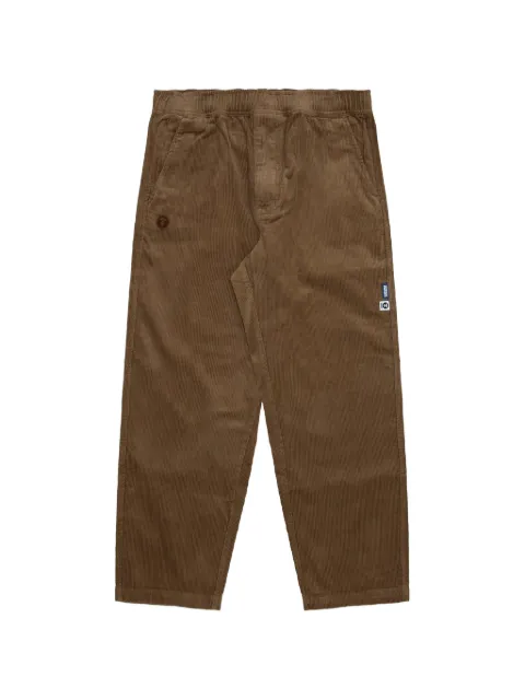 AAPE BY *A BATHING APE® Moonface patch corduroy trousers Brown AAPPTMA624XXL
