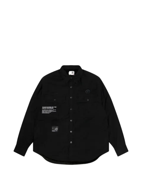 AAPE BY *A BATHING APE® moonface-patch shirt jacket Black AAPJKM7636XXL