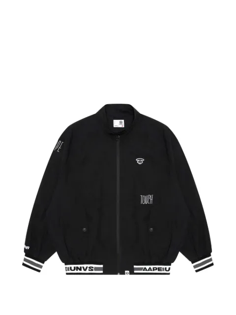 AAPE BY *A BATHING APE® moonface embroidered zip jacket Neutrals AAPLJM7643XXM