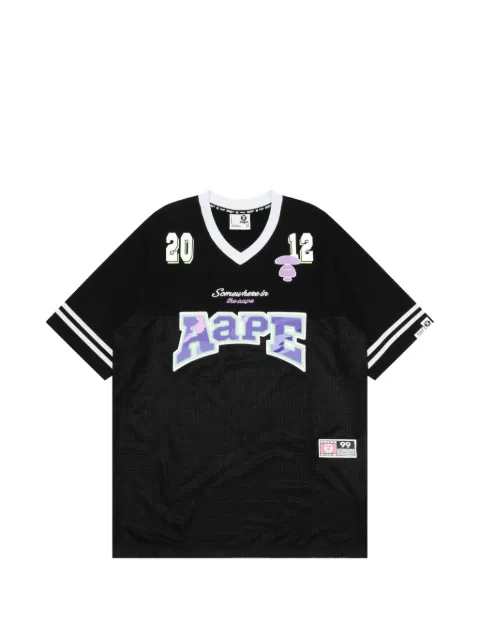 AAPE BY *A BATHING APE® Moonface mesh-panelled T-shirt mini dress Blue AAPDSW8450XXK