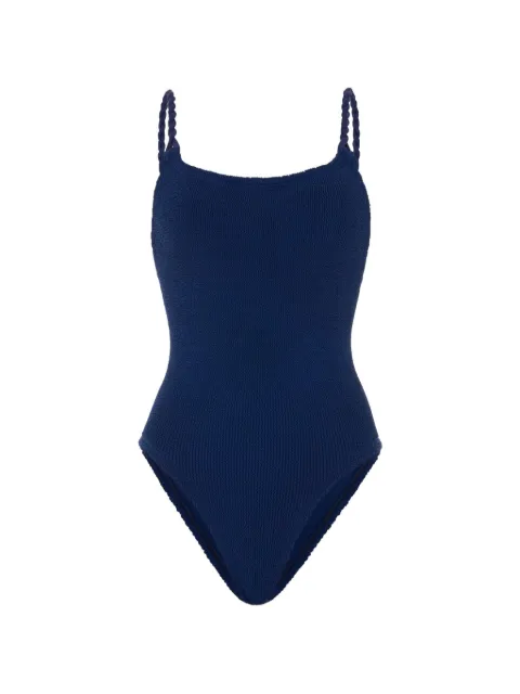 Hunza G Camille crinkle-effect swimsuit Blue CAMILLESWIM
