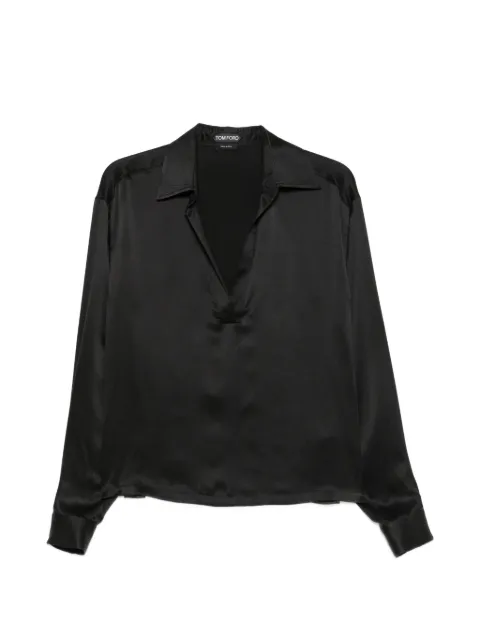 TOM FORD v-neck silk blouse Black TS2144FAX1720