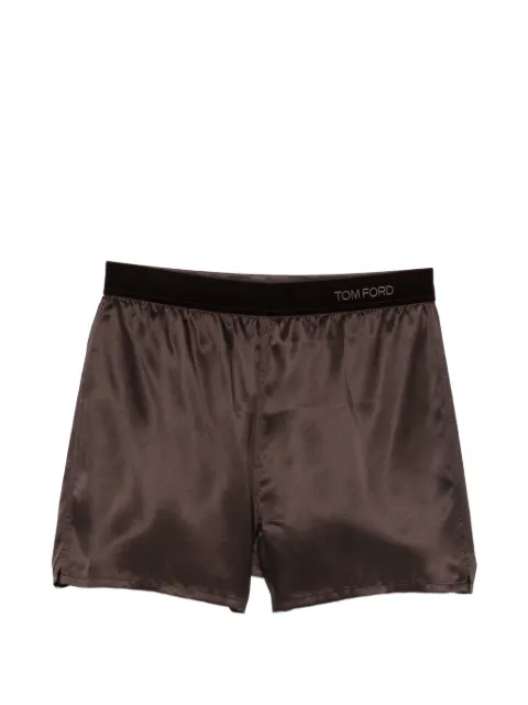 TOM FORD silk-satin pajamas shorts Brown SH0080FAX1720