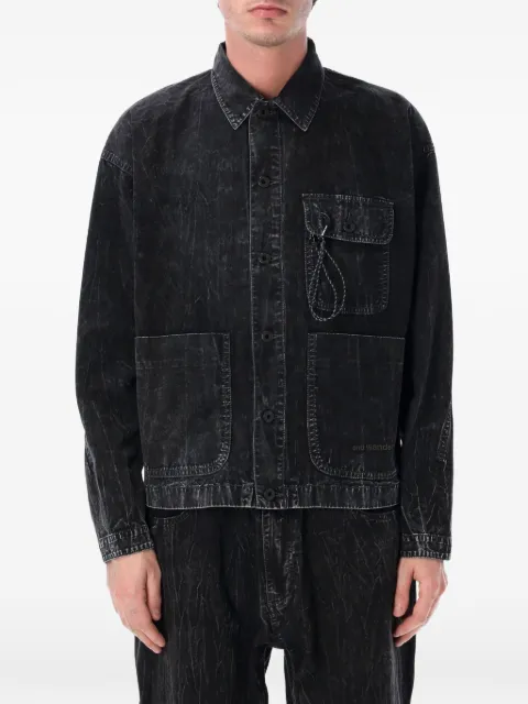 and Wander chest-pocket denim jacket Black 5746181104010