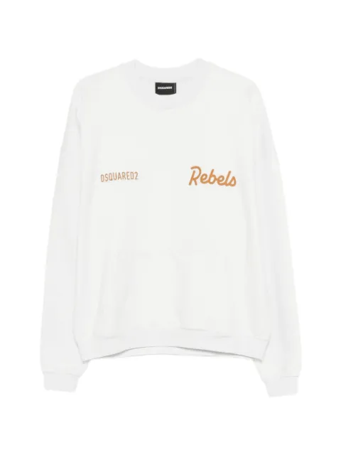 DSQUARED2 logo-embroidered crew-neck sweater White S74GU0944D25028